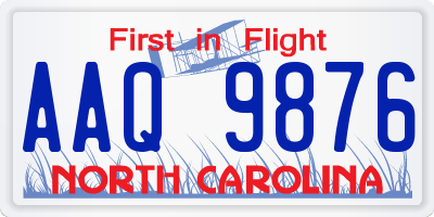 NC license plate AAQ9876