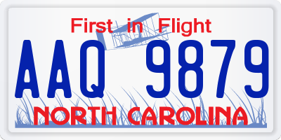 NC license plate AAQ9879