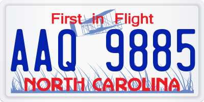 NC license plate AAQ9885