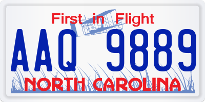 NC license plate AAQ9889