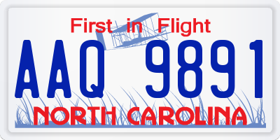 NC license plate AAQ9891
