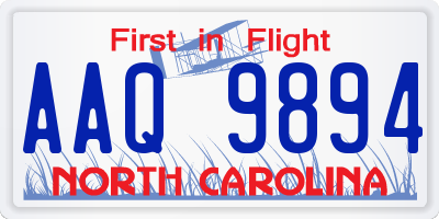 NC license plate AAQ9894