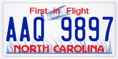 NC license plate AAQ9897