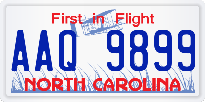 NC license plate AAQ9899