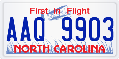 NC license plate AAQ9903