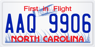 NC license plate AAQ9906