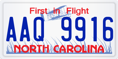 NC license plate AAQ9916