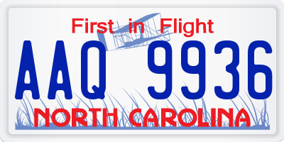 NC license plate AAQ9936