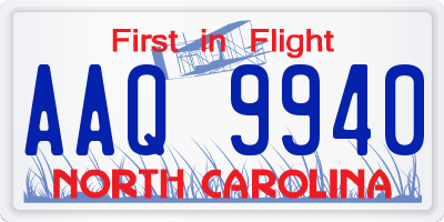 NC license plate AAQ9940