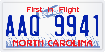 NC license plate AAQ9941