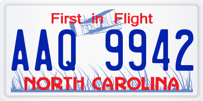 NC license plate AAQ9942