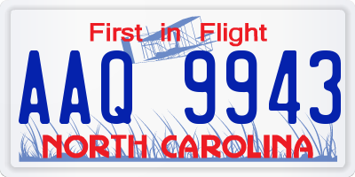 NC license plate AAQ9943