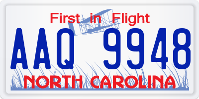NC license plate AAQ9948