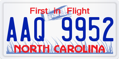 NC license plate AAQ9952