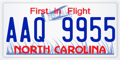 NC license plate AAQ9955