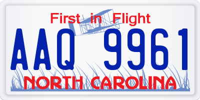 NC license plate AAQ9961