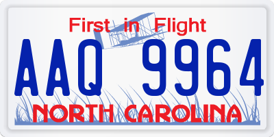 NC license plate AAQ9964