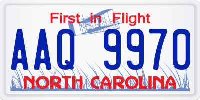 NC license plate AAQ9970