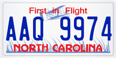 NC license plate AAQ9974