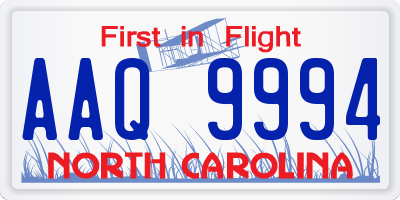 NC license plate AAQ9994