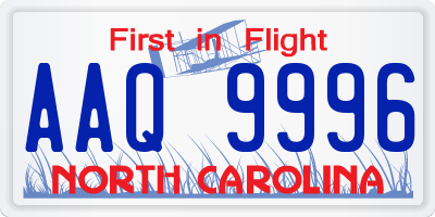 NC license plate AAQ9996
