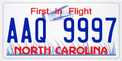 NC license plate AAQ9997