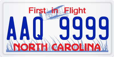 NC license plate AAQ9999