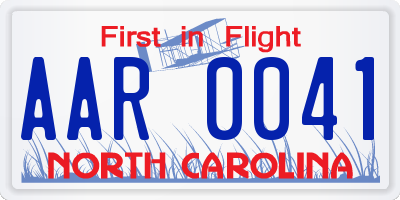 NC license plate AAR0041
