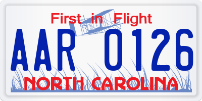 NC license plate AAR0126