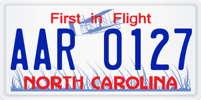 NC license plate AAR0127