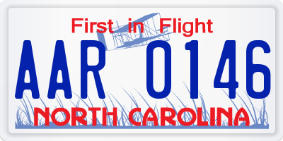 NC license plate AAR0146
