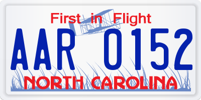 NC license plate AAR0152