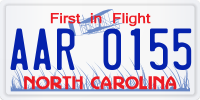 NC license plate AAR0155