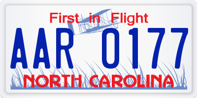 NC license plate AAR0177