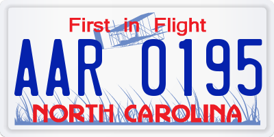 NC license plate AAR0195