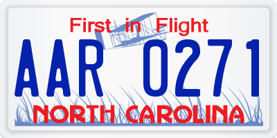 NC license plate AAR0271