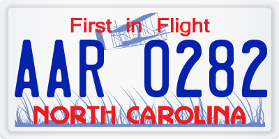 NC license plate AAR0282