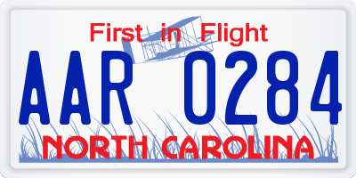 NC license plate AAR0284