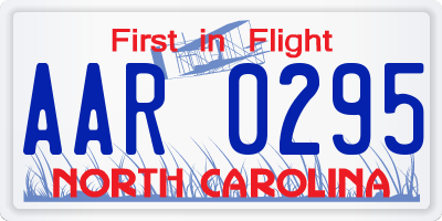 NC license plate AAR0295