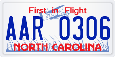 NC license plate AAR0306