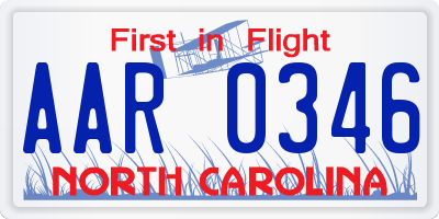 NC license plate AAR0346