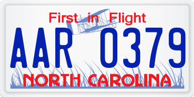 NC license plate AAR0379