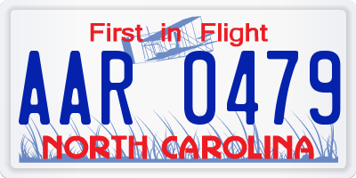 NC license plate AAR0479