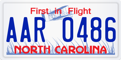 NC license plate AAR0486
