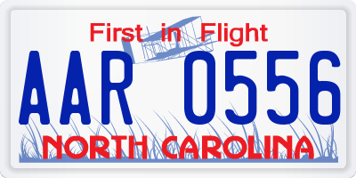 NC license plate AAR0556