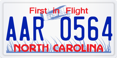 NC license plate AAR0564