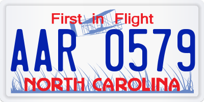 NC license plate AAR0579
