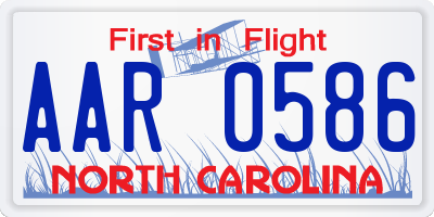 NC license plate AAR0586