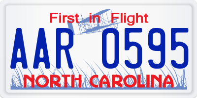 NC license plate AAR0595