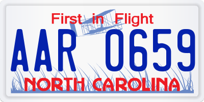 NC license plate AAR0659